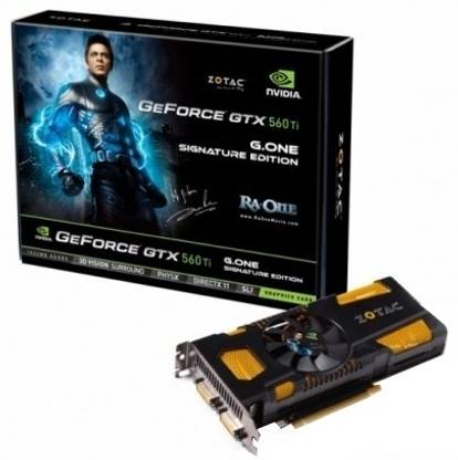 ZOTAC GeForce GTX 560 Ti G.One Signature Edition DDR5 1 GB NVIDIA Chipset 256 bit 822 MHz Graphics Card