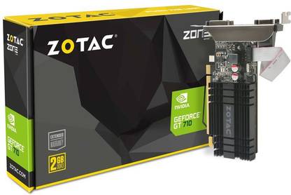 ZOTAC GeForce GT 710 DDR3 2 GB NVIDIA Chipset 64 bit 954 MHz Graphics Card