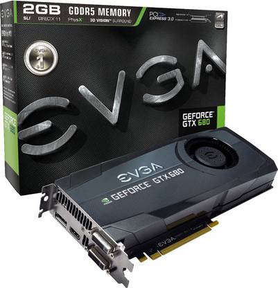 EVGA GeForce GTX 680 GDDR5 2 GB NVIDIA Chipset 256 bit 1006 MHz Graphics Card