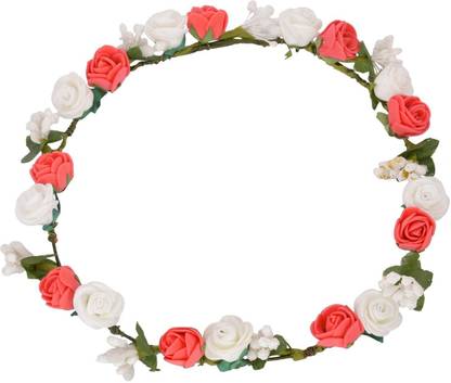 Sanjog Glorious Flower Valentine Tiara/Headwrap For Bride/Women Head Band