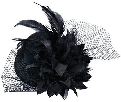 Black feather fascinator clip