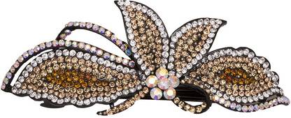 Glitters Online Butterfly Design Golden Stone Hair Clip