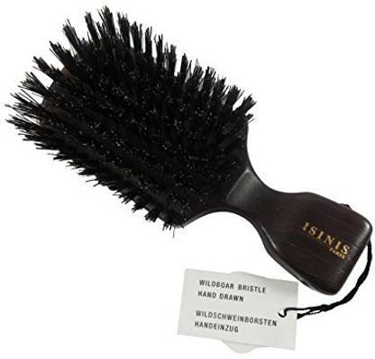 Isinis Hand Made Hair Brush 100 Percent Boar Bristles Made in Paris with Brazilian Wood Top of the Line Quality Travel Size