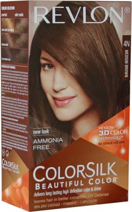 Revlon Colorsilk With 3D Technology , Medium Brown 4N