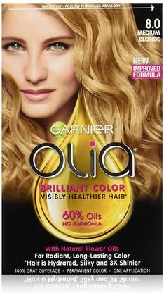 GARNIER Olia Oil Powered Permanent , 8.0 Medium Blonde