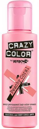 Crazy Color Semi-Permanent Hair Color , Peachy Coral