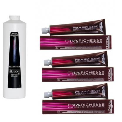l'oreal पेरिस Diarichesse No- 4.15 Chocolate ( Pack of 3 )With 20 Vol 6 % Developer हेयर कलर