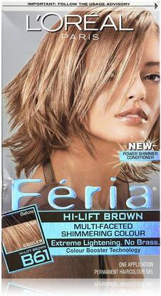 L'Oréal Paris Feria Hair , B61 Hi-Lift Brown