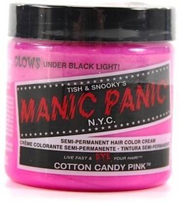 Getting Fit Manic Panic Semi-Permanent Hair Color Cream, Cotton Candy Pink 4 fl oz. , Multicolor