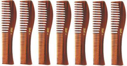 ROOTS Brown Dressing Comb for Wavy/Curly Hair - Pack of 7
