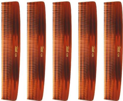 रूट्स Brown Fine Teeth Comb for Fine long Straight Hair - Pack of 5