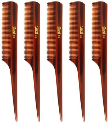 ROOTS Brown Fine Teeth Tail Comb for Fine Hair - Pack of 5