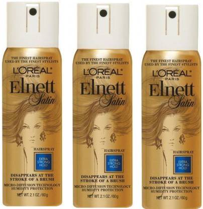 L'Oréal Paris Elnett Satin Hairspray, Extra Strong Hold, Travel Size (Pack Of 3) Hair Spray