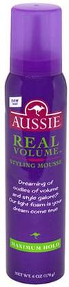 aussie Real Volume Styling Mousse Maximum Hold Spray Hair Mousse