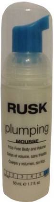 RUSK Plumping Mousse - Frizz-Free Body And Volume, Travel Size Hair Cream