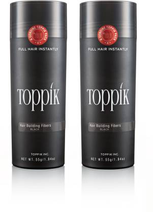 toppik Hair Building Fibers Black, 55g Pack of Two Hair Fiber