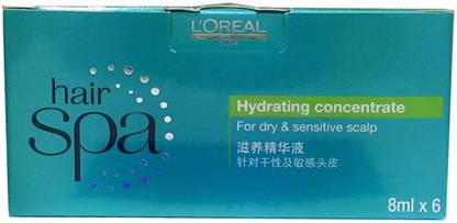 L'Oréal Professionnel Hair Spa Hydrating Concentrate Hair Scalp Treatment Serum Pack of 6