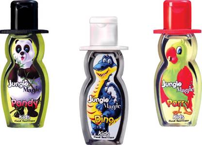 Jungle Magic Pack Of 3 Combo  (180 ml)" Hand Sanitizer Bottle