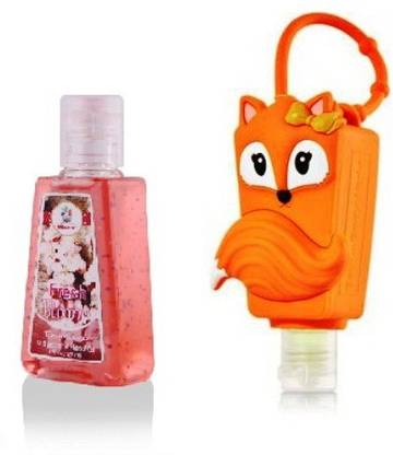 Bloomsberry Fox Holder With Fresh Bloom Hand Sanitizer Bottle