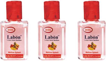 Labon Instant - Combo Pack of 3 - 15ML Mellow Splash (15 ML x 3 Packs) Hand Sanitizer Bottle
