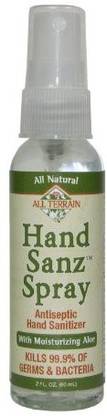 All Terrain natural hand sanitizer spray with moisturizing aloe, 2-ounce Hand Sanitizer Bottle