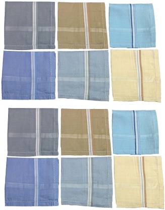 supriya Multicolor Men's Cotton 41x41Cm Pack of 12 ["Multicolor"] Handkerchief
