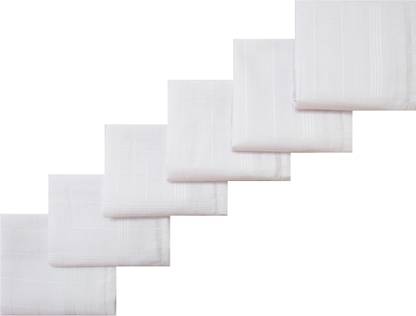 RC. ROYAL CLASS White Self Borders ["White"] Handkerchief