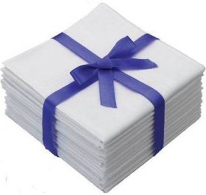 Aadishwar Creations wh12 ["White"] Handkerchief