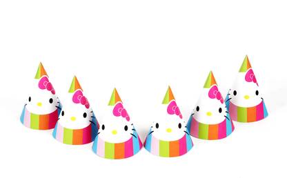 FUNCART Hello Kitty Theme Party Cone Caps