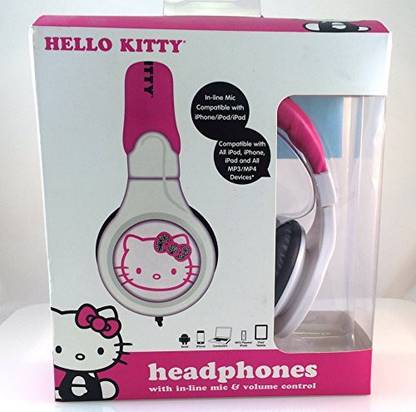 Hello Kitty Headphones With In-Line Mic , Pink/ Bluetooth without Mic