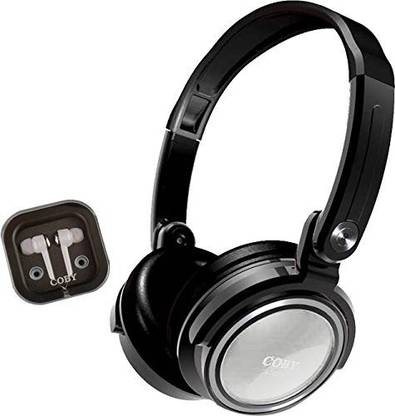 Coby Cvh-800-Wht 2-In-1 Jammerz Xtra Headphones And Earbuds With Case Bluetooth without Mic