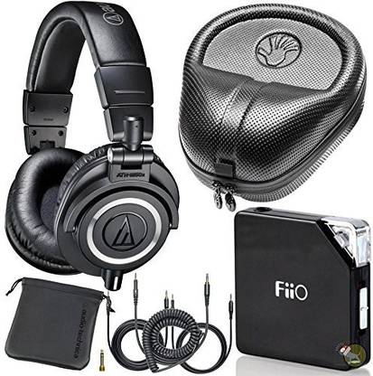 Audio Technica Audio Technica M50X Dj Studio Headphones W/ Fiio E06 Amp & Hard Case Wired without Mic