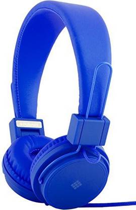 POLAROID Php8500Bl Neon Headphones With Mic, Foldable, Tangle-Proof, Compatible With All Devices, Blue Bluetooth without Mic