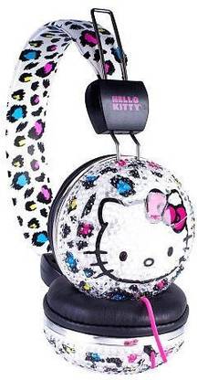 sakar Hello Kitty 32109-Bl-Tru Bling Headphone With Mic, Cheetah Print Bluetooth without Mic