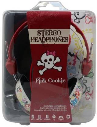DGL Pck-825-Csk Hype Pink Cookie Colorful Skull Headphones Wired without Mic