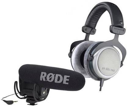 Beyerdynamic Dt 880 Pro Semi-Open Circumaural Studio Headphone, - Bundle With Rode Microphones Videomic Pro R Cardioid Condenser Microphone Wired without Mic