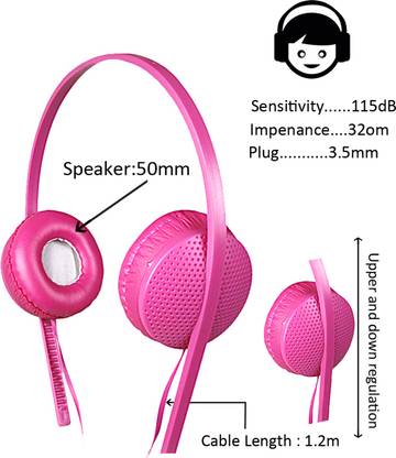 MARS Over the Ear Headphone (HP4354) -Pink Bluetooth without Mic
