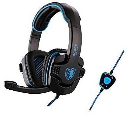 Sades Sa-901 7.1 Surround Stereo Usb Headband Headphone Headset With Microphone Blue Bluetooth without Mic