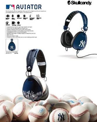Skullcandy Aviator Yankee Headphones - Navy// Mic3 Bluetooth without Mic