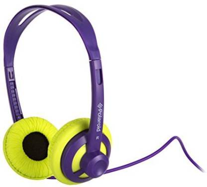 POLAROID Php11Pulm Super Light Weight Neon Headphones, Tangle-Proof, Compatible With All Devices, Lime Bluetooth without Mic Headset