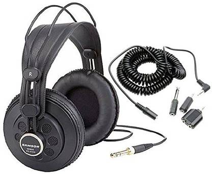 Samson Technologies Samson Sr850 Studio Reference Headphones + Headphone Extension Cord With Adapters Bluetooth without Mic