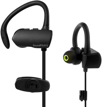 SoundPEATS Q9A+ Wireless Bluetooth Sweatproof Secure Fit Earbuds (Black) Wired without Mic