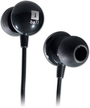 iball Pearl Wired Headphones (Black) Bluetooth without Mic