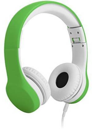 Lilgadgets Connect+ Volume Limited Wi Headphones With Shareport For Children (Green) Wired without Mic Headset