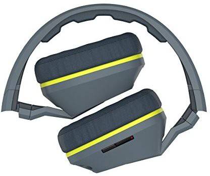 Skullcandy Crusher Headphones With Built-In Amplifier And Mic, Gray/Hot Lime Wired without Mic