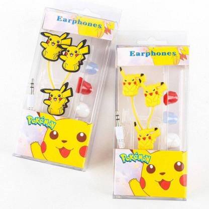 THE ZEBRA Pokemon Stylish New Model Ear Phone Dynamic Headphones (Yellow, In the Ear) Wired