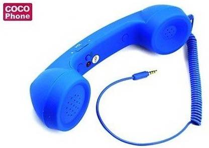 Colorkart 3.5mm CocoThe Retro Handset Moshi Moshi POP Phone Reciever For All Mobile & Tablet - Blue Wired