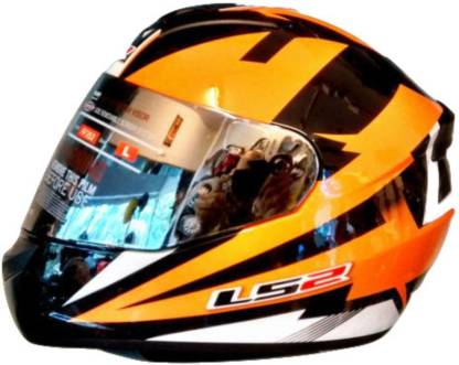 LS2 Dyno Blak Gloss Orange Motorbike Helmet