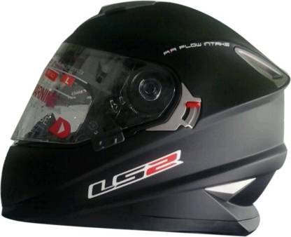 LS2 Matt Black With Dual Visor Motorbike Helmet