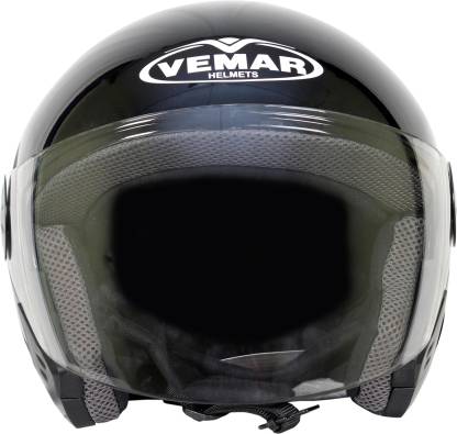 Vemar Narwain Glossy Black Logo Motorbike Helmet